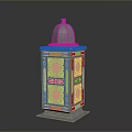 Traditional Decorative Lantern With Intricate Geometric Patterns Colorful Accents Dome Top And Sturdy Base