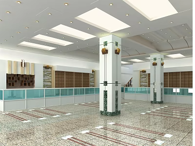 Modern Pharmacy Large Pharmacy Indoor Counter Chinese Medicine Pharmacy 3d model