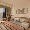 Cozy Kids Room Interior With Bed Nightstands Desk Chair Wall Paintings And Pendant Lights