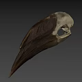 Ancient Fossil Skull With Large Sharp Beak And Detailed Bone Structure 3d model