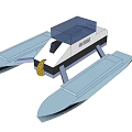 Dual Hull Catamaran Model With Blue Top Structure And Yellow Component