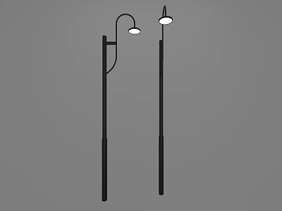 Modern Outdoor Lights with Black Pole Design for Garden and Pathway 3d model
