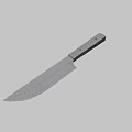 Rusty Kitchen Knife With Wooden Handle And Sharp Blade For Cutting Meat 3d model