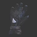 Black Leather Gloves with White Stripes and Brand Logo for Stylish Riding Wear
