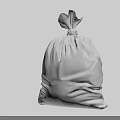 Practical Hardware Tools Storage In White Drawstring Bag With Knotted Top On Black Background