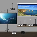 Modern Projector Projection Curtain 3d model