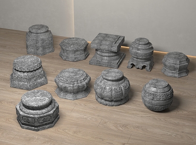 New Chinese style column pier 3d model