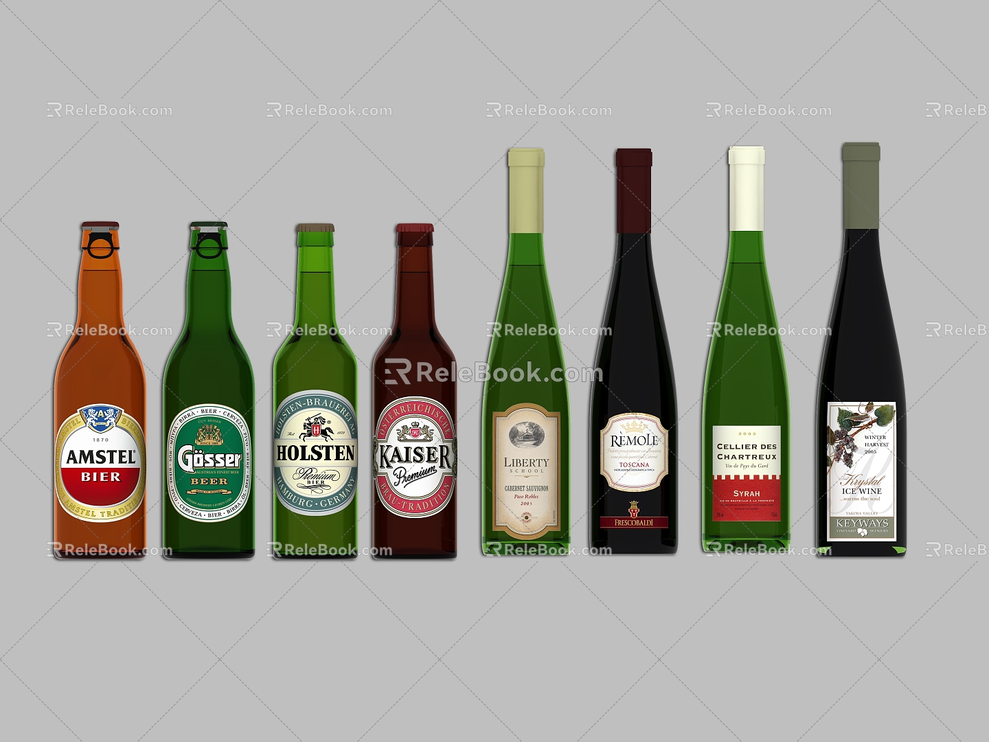 Wine Bottle Fine Wine Bottle Red Wine Bottle Glass Wine Bottle Foreign Wine Bottle Beer Bottle Wine Bottle White Wine Bottle Yellow Wine Bottle Fruit Wine Bottle Wine Bottle Elements 3d model