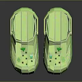 Stylish Green Clogs With Decorative Studs And Striped Soles For Casual Wear