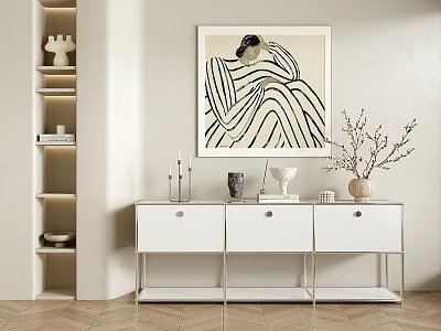 Modern Sideboard Fashionable Simple Sideboard 3d model