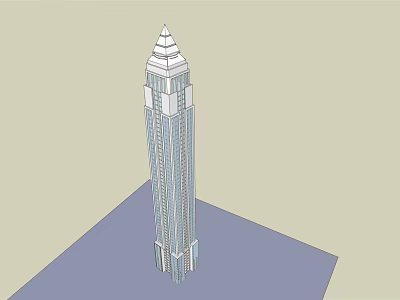 Tall Modern Office Building With Spire And Glass Facade Design 3d model