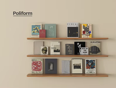 Modern Books Wall-Hanging Bookshelf 3d model
