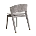 Modern Leisure Chair With Light Gray Fabric Curved Backrest And Metal Legs