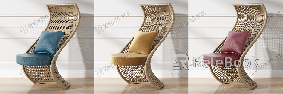 Modern Single Chair Hollow Woven Chair Combination model