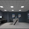 Professional Monitoring Room With Multiple Display Screens Control Consoles And Workstations