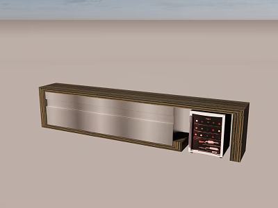 Clothing Store Wooden Counter With Glass Panel And Drawer Cabinet 3d model