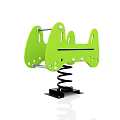 Green Building Blocks Spring Rocker Toy Structure With Stable Black Base For Kids 3d model