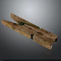 Practical Wooden Clothespin with Green Spring for Household Daily Use and Drying Clothes