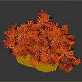 Vibrant Red Leaf Trees With White Trunks On Yellow Ground And Fallen Leaves