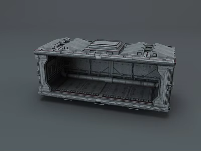 Gray Industrial Metal Container With Detailed Futuristic Structural Design 3d model
