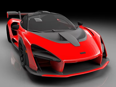 Red McLaren Supercar Featuring Aerodynamic Sleek Body Black Accents And Rear Spoiler 3d model