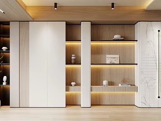 Modern Decorative Cabinet Combination Cabinet Background Wall 3d model