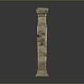 Classic Stone Pillar With Intricate Details In Serene Scenic Landscape Setting