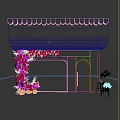 Cute Pastel Pink Flower Shop Exterior With Climbing Floral Decorations And Cozy Bright Romantic Interior