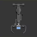 Gray And White Elliptical Trainer With Sturdy Handles And Pedals On Dark Background