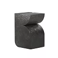 Modern Textured Black Geometric Side Table for Living Room Accent Furniture