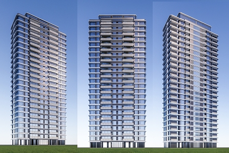 Modern Residential Building Simple High-rise Residential Building 3d model