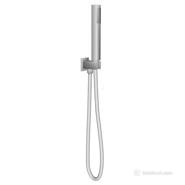 Modern Stainless Steel Handheld Shower Head With Wall Mounted Design And Flexible Hose 3d model 