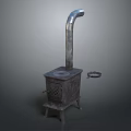 Old Fashioned Cast Iron Stove Featuring Tall Chimney Stove Door And Cooking Surface
