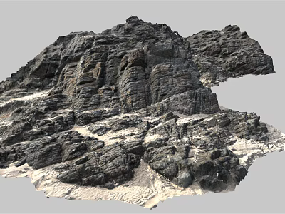 Detailed Natural Rock Formation With Rough Textured Surface And Mountainous Geological Features 3d model