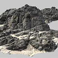 Detailed Natural Rock Formation With Rough Textured Surface And Mountainous Geological Features