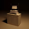 Luxury White Display Counter Shelf With Gold Trim For Buffet Tableware And Napkin Storage