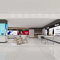Modern Digital Store Interior With iPhone Electronics Display Tables Cabinets And Shopping Area 3d model