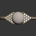 Elegant Golden Ring With White Pearl And Diamond Accents Design
