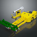 Military Weapons Transport Setup With Green Missiles Yellow Vehicle And White Rocket Projectile