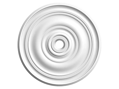 White Circular Ceiling Light Plate With Concentric Circles Smooth Modern Decorative Design For Home Interior 3d model