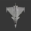 Modern Fighter Jet with Gray Body Transparent Cockpit Wings and Armaments on Dark Background