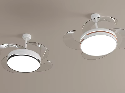 Modern Pendant Lights With Transparent Acrylic Shades And White Circular Lamps For Home Ceiling Decor 3d model