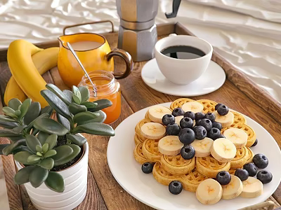 Modern Breakfast 3d model