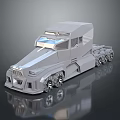 Futuristic Truck 3D Model With Sleek Design Large Windows And Metallic Finish