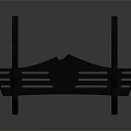 Gray Symmetrical Household Support Stand With Circular Center And Striped Structure