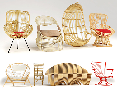 Modern Outdoor Chair Rattan Chair 3d model