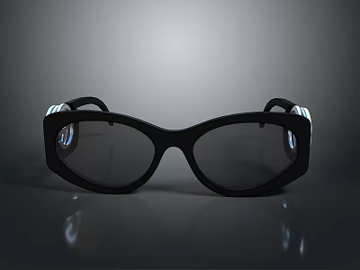 Modern Black Frame Eyeglasses With Stylish Design And Comfortable Temple Arms 3d model