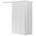 White Shower Curtain Bathroom Essentials With Durable Fabric And Elegant Design