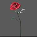 Stunning Red Rose Art Installation With Green Leaves And Realistic Petals