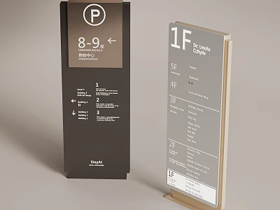 Smith Billboard Featuring Parking Info 8 9 MON SUN 1F Baking Grey Floor Directory 3d model